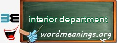 WordMeaning blackboard for interior department